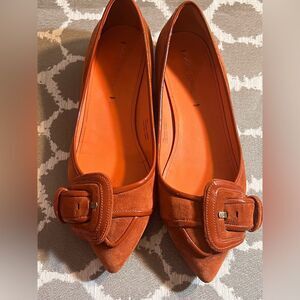 Via Spiga Flats with Decorative Buckle cinnamon suede excellent coquette girl